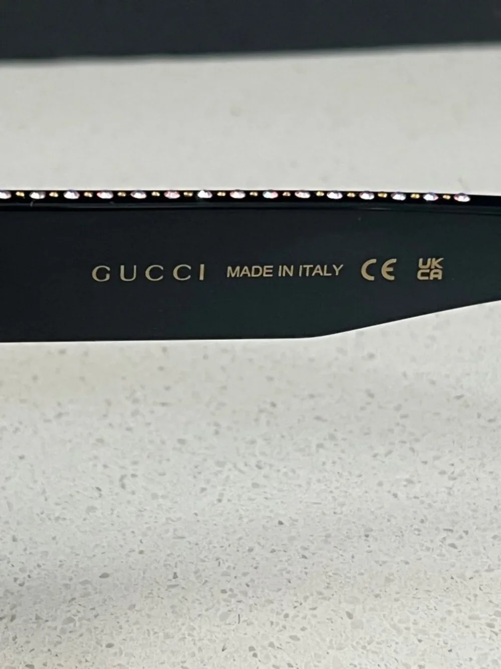Gucci GG 1461S black square sunglasses with crystals